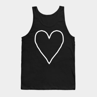 White Line Heart for Valentines Day Tank Top